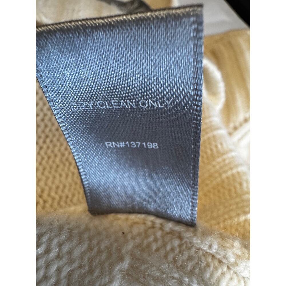 Marled 100% Cashmere Mock Neck Sweater Ivory, Size M - Picture 6 of 7